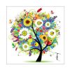Summer Tree DIY Cross Stitch Stamped Kits Pre-Printed 11CT Embroidery Kits Wall Decor, 18x18 inch