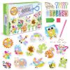 5D Diamond Painting Stickers Kits for Kids Arts and Crafts, Cartoon Stickers Stick Paint with Diamonds by Numbers, 15Pcs Cute Garden Animals Series, E