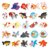 50pcs Goldfish Graffiti Stickers Waterproof Decorative Graffiti Stickers