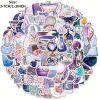 100pcs Creative Purple Magic Moon Series Graffiti Sticker Suitable For Motorcycle Laptop Computer Desktop Cup Waterproof Sticker