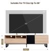 Modern TV Stand for 80'' TV with Double Storage Space, Media Console Table, Entertainment Center with Drop Down Door for Living Room, Bedroom, Home Th