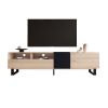 Modern TV Stand for 80'' TV with Double Storage Space, Media Console Table, Entertainment Center with Drop Down Door for Living Room, Bedroom, Home Th