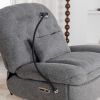270 Degree Swivel Power Recliner with Voice Control, Bluetooth Music Player,USB Ports, Atmosphere Lamp, Hidden Arm Storage and Mobile Phone Holder for