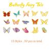 30 Pcs Gliding Butterfly Fairy Tales Transparent Decorative Decals For Phone Laptop Waterbottle Planner Diary Journal Scrapbook