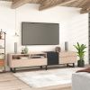 Modern TV Stand for 80'' TV with Double Storage Space, Media Console Table, Entertainment Center with Drop Down Door for Living Room, Bedroom, Home Th