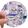100pcs Creative Purple Magic Moon Series Graffiti Sticker Suitable For Motorcycle Laptop Computer Desktop Cup Waterproof Sticker