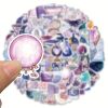 100pcs Creative Purple Magic Moon Series Graffiti Sticker Suitable For Motorcycle Laptop Computer Desktop Cup Waterproof Sticker