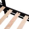 Metal Twin over Full Bunk with Shelves & Grid Panel/ Sturdy Metal Bed Frame/ Noise-free Wood Slats/ Comfortable Textilene Guardrail/ Built-in 2-tier S