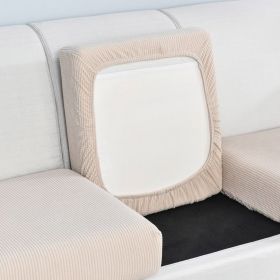 Pure color stretch all-inclusive sofa cover (Option: Milky white-S)
