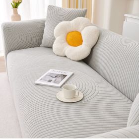 Cream style sofa cover all-in-one new 2024 all-season universal anti cat scratch elastic thickened universal sofa cover cover (Color: Ripple roll space gray, size: L)