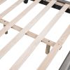 Full Size Upholstered Leather Platform Bed with Rabbit Ornament