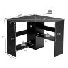 Corner Computer Desk Triangle Writing Workstation with Storage Shelf