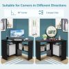 Corner Computer Desk Triangle Writing Workstation with Storage Shelf