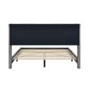 Queen Size Corduroy Platform Bed with Metal Legs