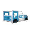 Twin Size Classic Car-Shaped Platform Bed with Wheels