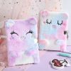 Girls Notebook Diary With Lock And Keys Cute Plush Cat Journal Notebook